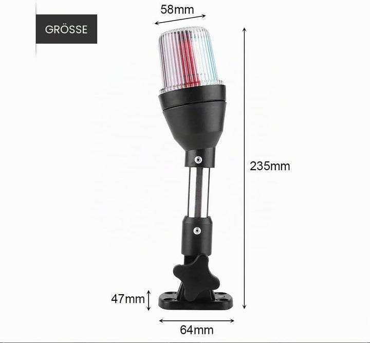 Keenso Marine Positionslichter, 12V 2,5W LED-Navigationsleuchte Marine Ankerlicht Küstenlinie Rot/We