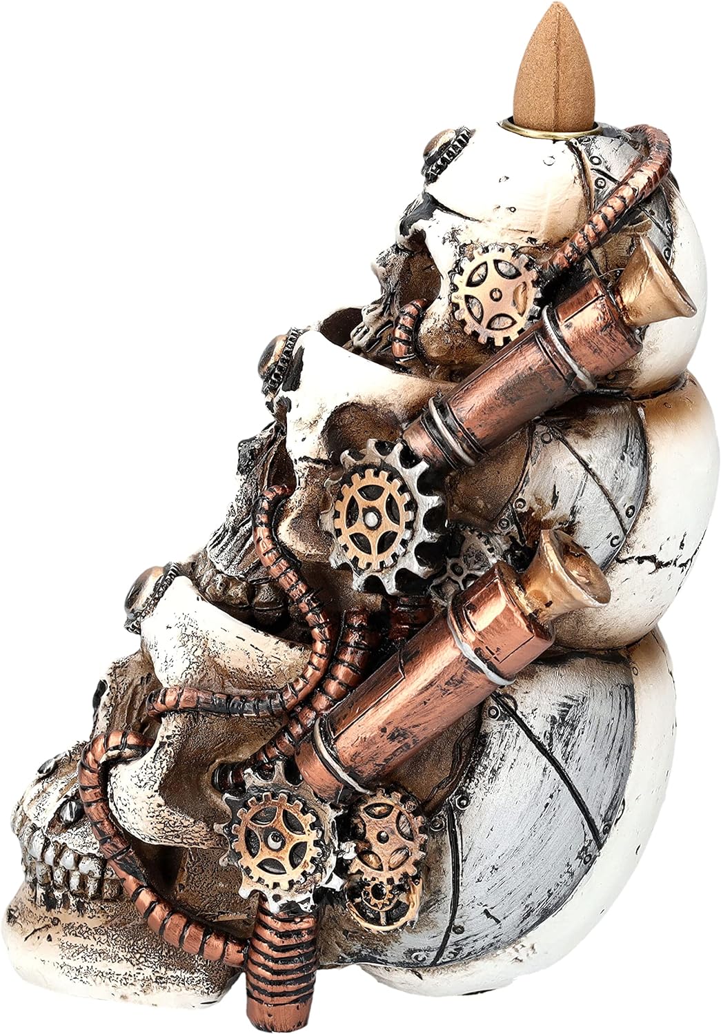 Rückfluss Räuchergefäss Totenköpfe Steampunk | Backflow Wasserfall Räucherhalter