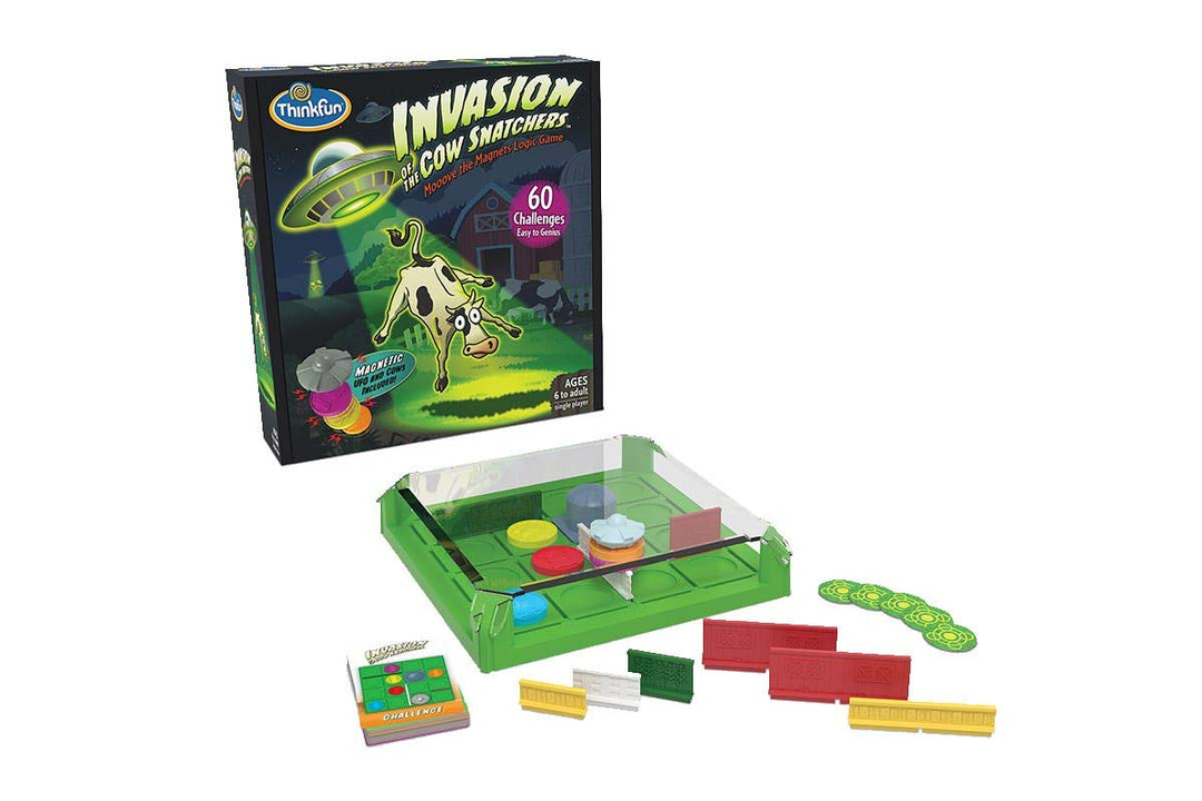 ThinkFun Invasion of The Cow Snatcher – Magnetisches Logik-Gehirnspiel für Kinder ab 6 Jahren Invasi