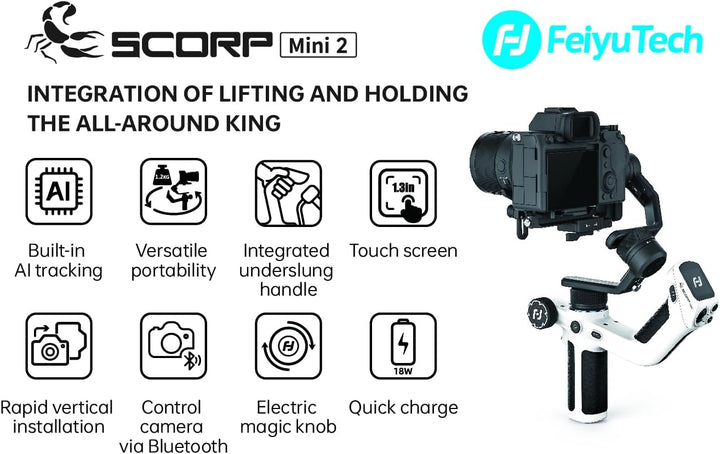 Feiyu SCORP Mini 2 [Offiziell] All-in-1 Stabilisator Gimbal für spiegellose Kameras/GoPro/Smartphone