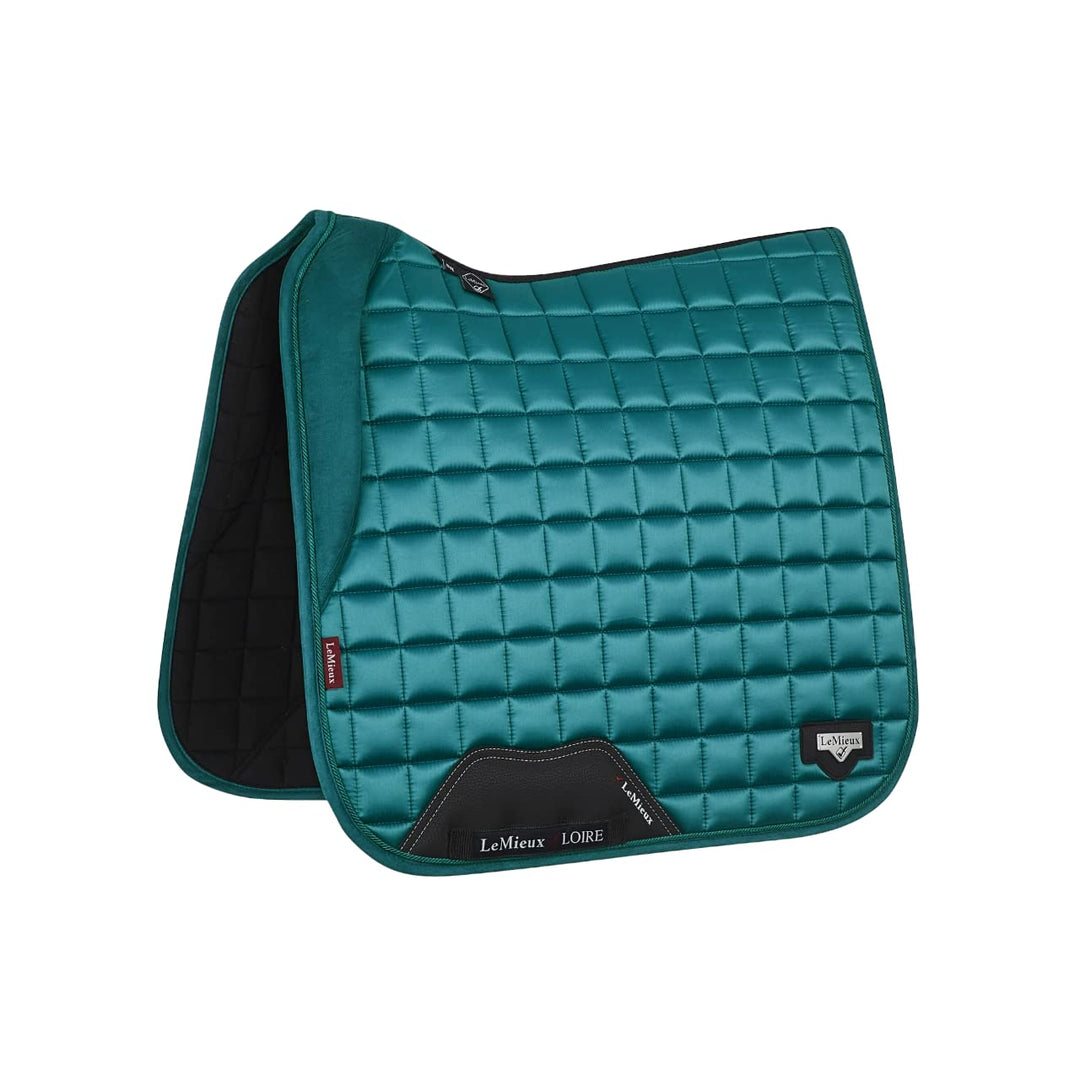 LeMieux Loire Memory Satin Dressur quadratisch weiss Schabracke L Peacock Loire Memory Square, L Pea