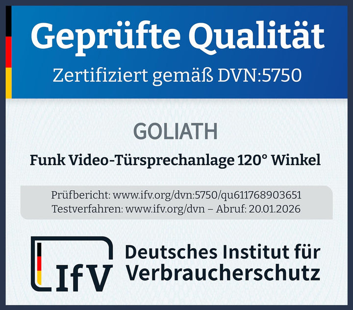 GOLIATH® Funkklingel mit Kamera & Gegensprechanlage [MIT SMARTPHONE-APP] - Türklingel mit Full HD Ka