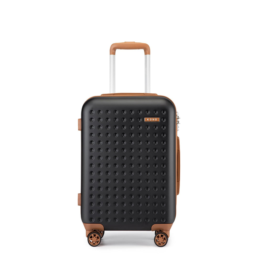 KONO Koffer Trolley Klein Hartschalenkoffer Reisekoffer von ABS Hartschalen Handgepäck mit 4 Spinner