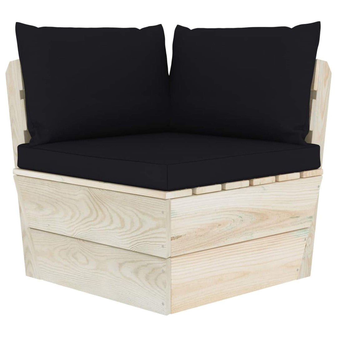 Tidyard Garten Paletten Ecksofa mit Kissen Terassenmöbel Sitzgruppe Gartenmöbel Set Sofagarnitur Pal