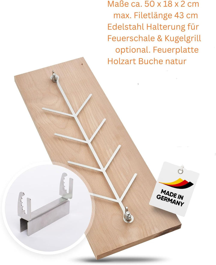 Flammlachsbrett, Räucherbrett, Flammlachs Brett aus dt. Buche. Geeignet für Feuerschalen,outdoor gri