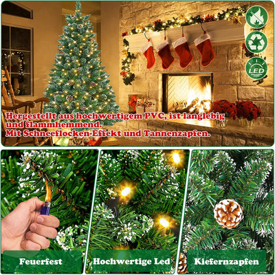 UISEBRT Weihnachtsbaum Künstlich mit Beleuchtung 120cm - LED Weihnachtsbäume Tannenbaum Christbaum D