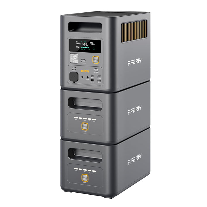 AFERIY 1800W Tragbare Powerstation 1024Wh x3, Erweiterbar Auf 5120Wh LiFePO4 Solargenerator &amp; 1Std S