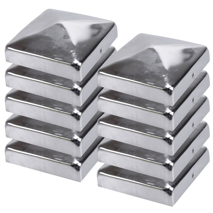 10x Pfostenkappen Pyramide Edelstahl 91 x 91 mm, 10