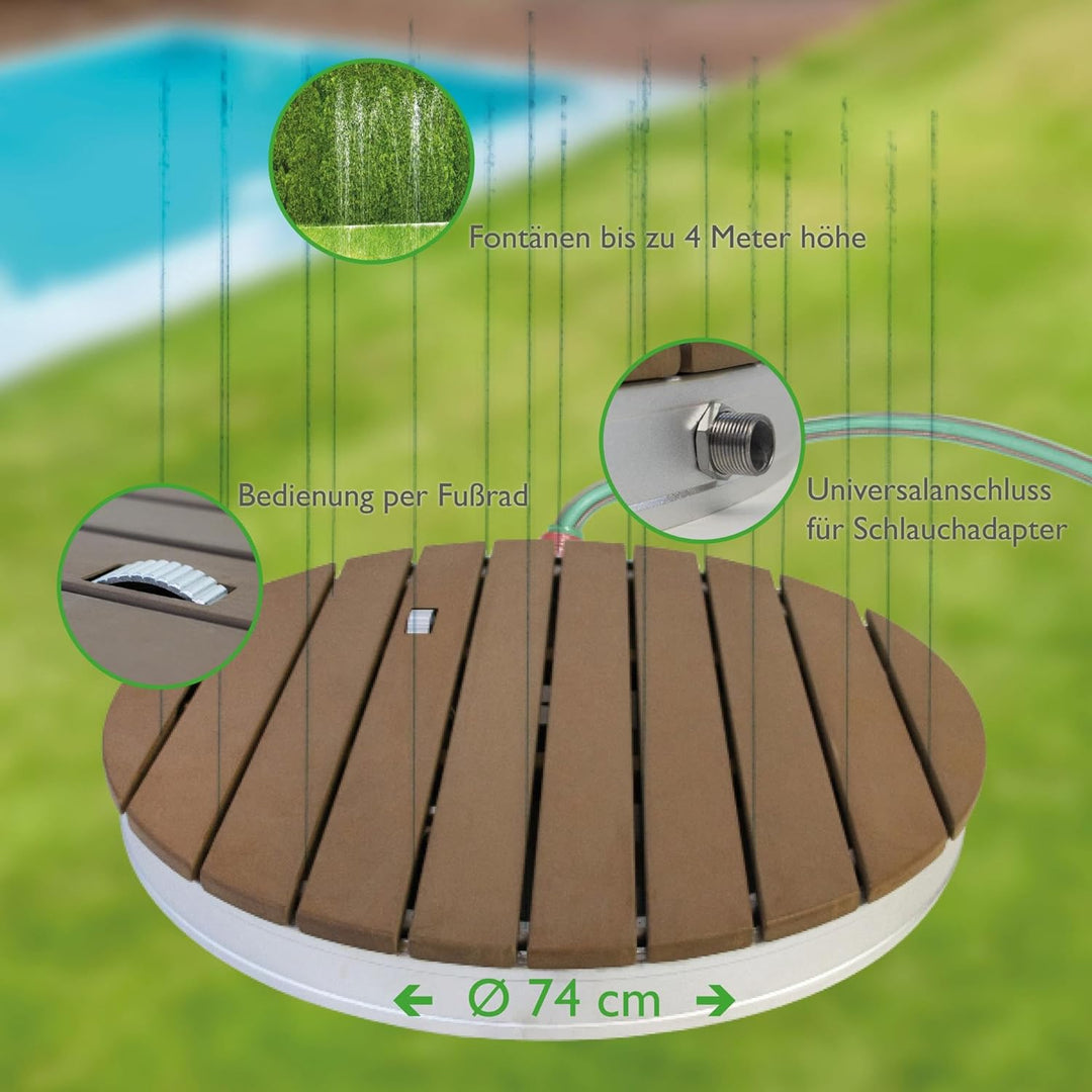 Summer Fun Outdoor Gartendusche Bodendusche, rund Ø 74 cm, mit Gartenschlauchanschluss