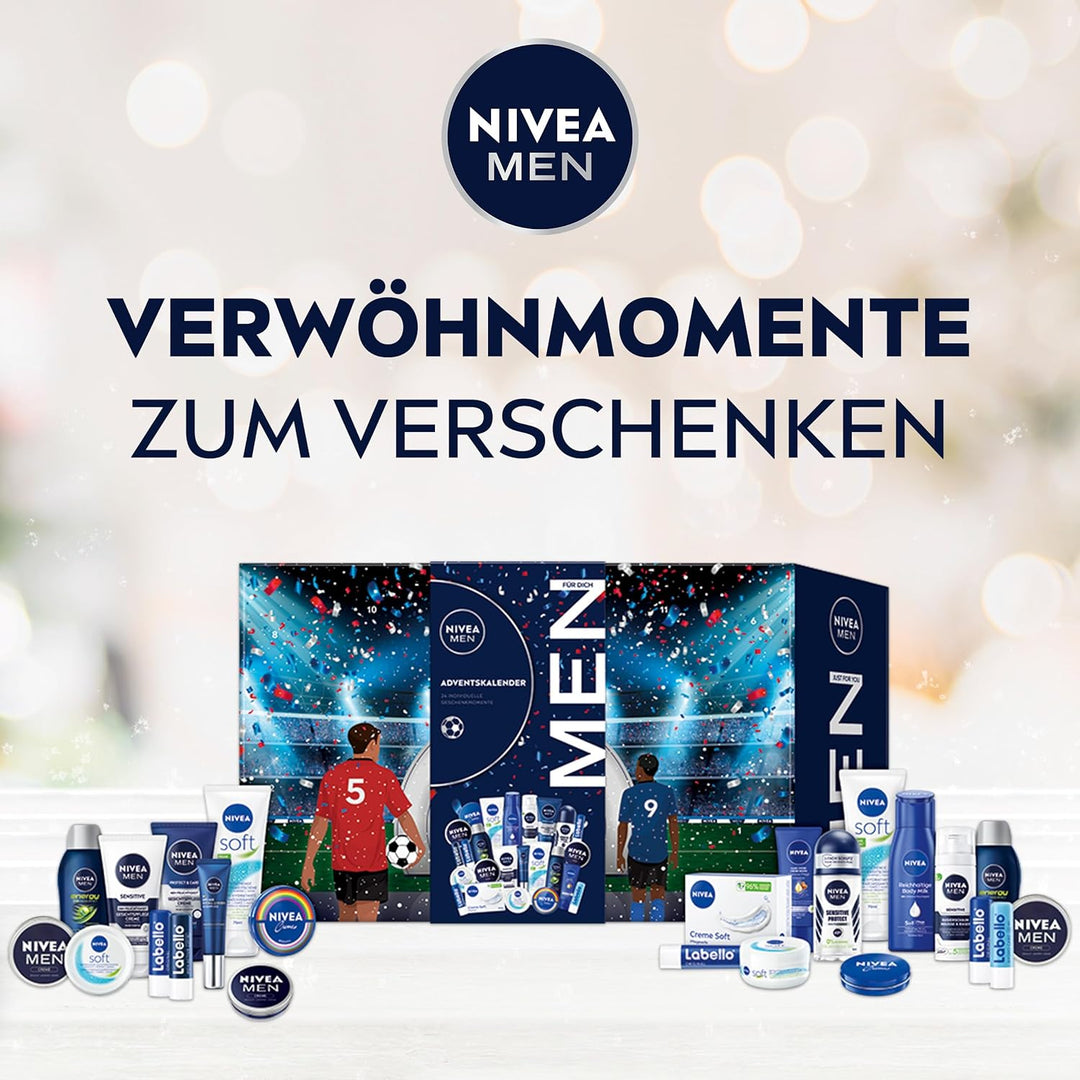 NIVEA MEN Adventskalender 2024 mit 24 Türchen voller verwöhnender Überraschungen, Weihnachtskalender