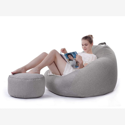 Lumaland Sitzsack Pouf (50 L) | Kompakter Sitzsack mit 3-in-1-Funktion: bequemer Hocker, praktisches