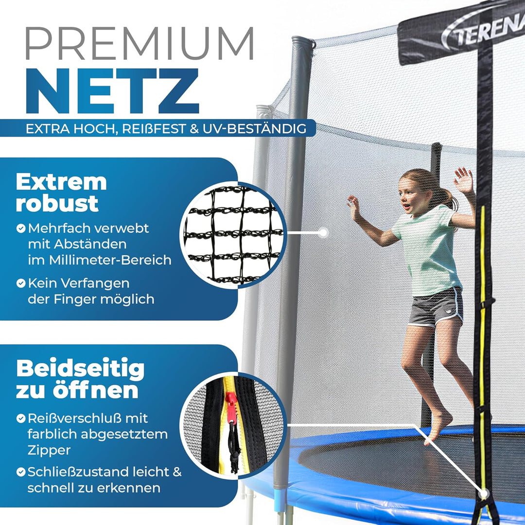 Terena Trampolin mit Sicherheitsnetz Gartentrampolin 305 cm, 305 cm