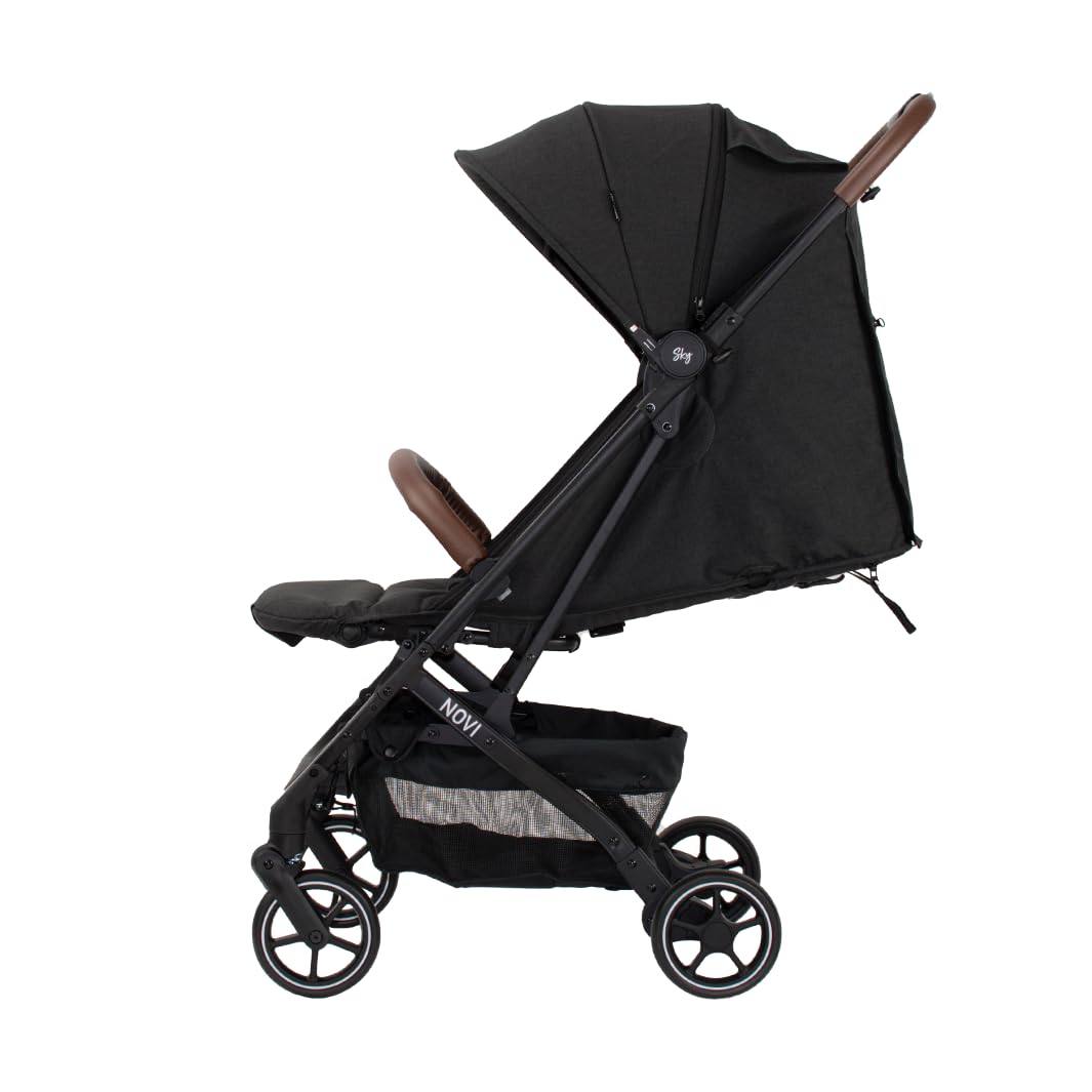 Novi Baby® Sky Buggy - Schwarz - zusammenklappbar - Inklusive Becherhalter - Inklusive Regenschutz,