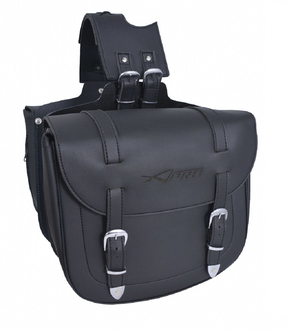 A-Pro Saddle Bag Motorcycle Motorbike Biker Panniers Bikers Cruiser Black