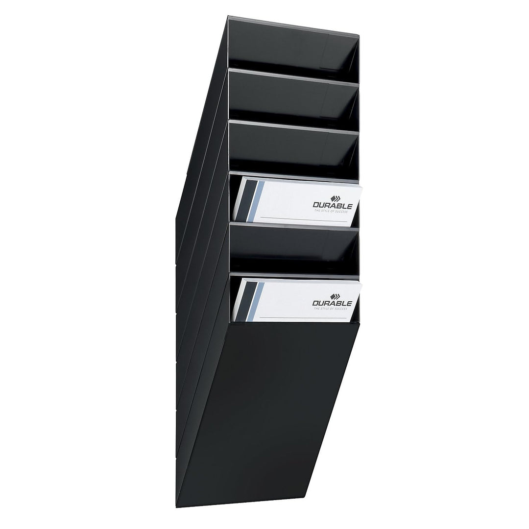 Durable Prospektspenderset Flexiboxx 6 A4, 1 Set, schwarz, 1709760060 Schwarz Hochformat, Schwarz Ho