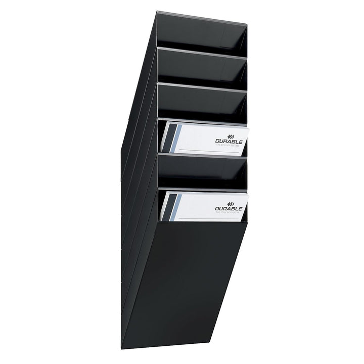 Durable Prospektspenderset Flexiboxx 6 A4, 1 Set, schwarz, 1709760060 Schwarz Hochformat, Schwarz Ho