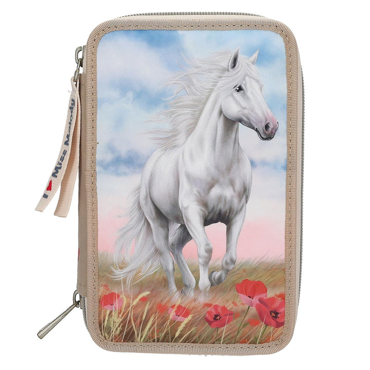 Depesche 13341 Miss Melody 3 Fach Federtasche Poppy Sand