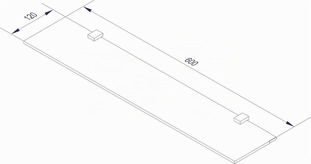 FACKELMANN Glasablage 60 cm/Wandregal für Badaccessoires/Masse (B x T): ca. 60 x 12 cm/Wandablage mi