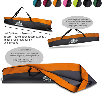 Rawstyle Skitasche Ski-Schuh-Tasche Set SKI-Tasche 160cm oder 180cm wasserdicht Ski Bag Ski Cover Wi