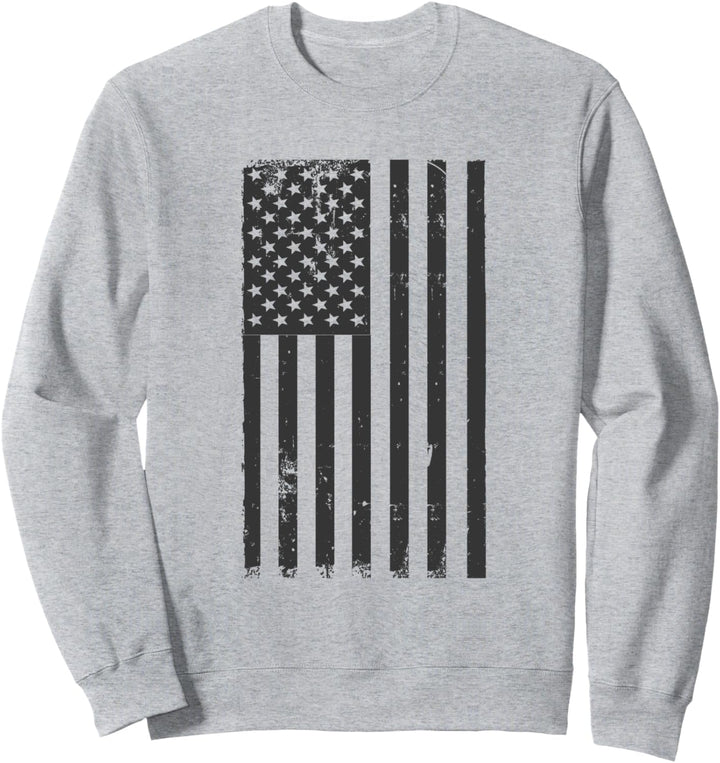 Black And White American Flag 4th Of July Sweatshirt