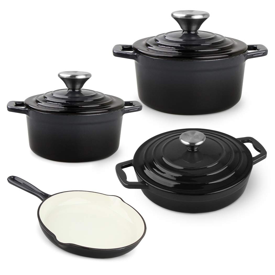 Carl Schmidt Sohn 067465 XANTEN Topf-Set, Gusseisen, grau/schwarz, Gross Klein Grau / Schwarz, Klein