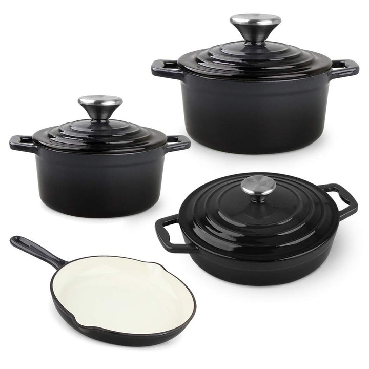 Carl Schmidt Sohn 067465 XANTEN Topf-Set, Gusseisen, grau/schwarz, Gross Klein Grau / Schwarz, Klein