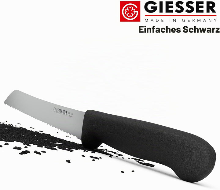Giesser seit 1776 - Made in Germany - Brotmesser schwarz, Basic Black, Klinge 21 cm, Wellenschliff,