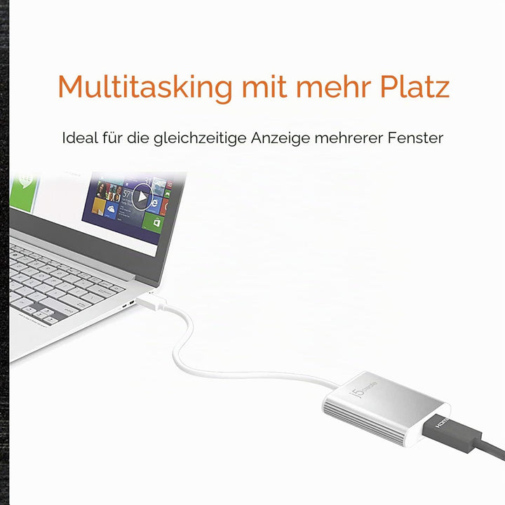 j5create USB 3.0 zu 4K HDMI Display-Adapter- USB 3.0 Typ-A Stecker | HDMI Buchse | 4K UHD | Auflösun