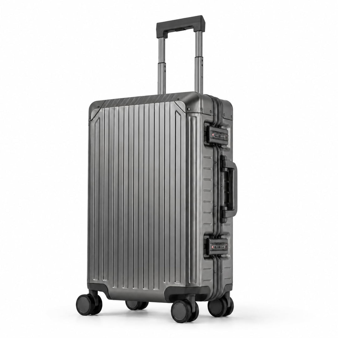 Travelhouse Koffer 100% Aluminium Reisekoffer Bordkoffer Hartschalen-Koffer Handgepäck 55cm· Telesko