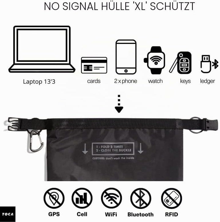 TOCA 13 Laptop Schutzhülle, Faraday Bag, RFID Blocker, Anti Tracking Hülle, Datablocker, MacBook Pro