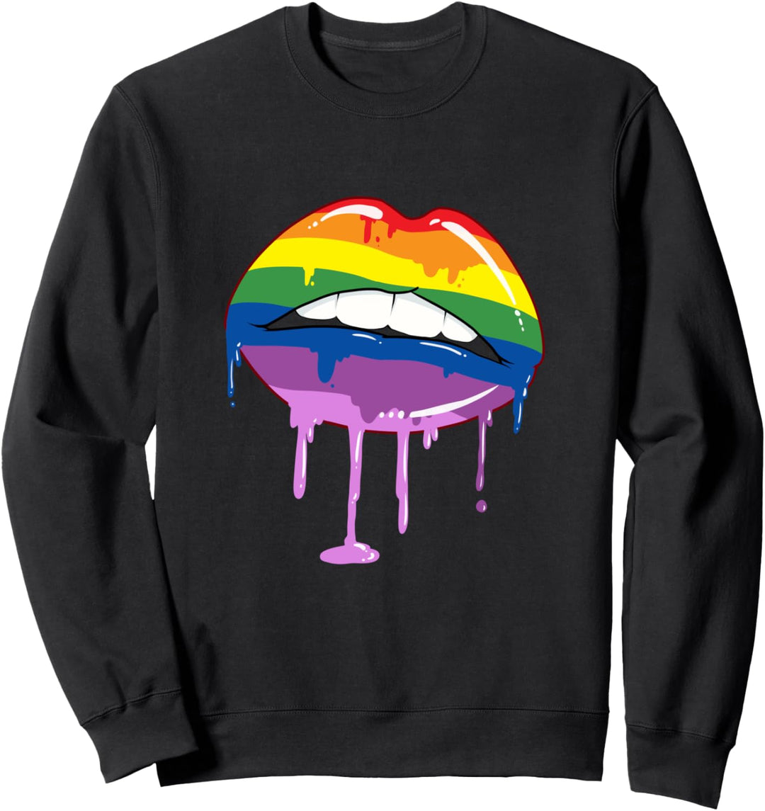 Gay-Pride-Geschenk LGBT-Regenbogen-Lippen Gleichberechtigung Sweatshirt