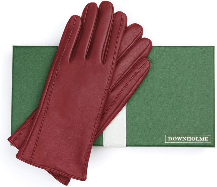 Downholme – Klassische Lederhandschuhe mit Innenfutter aus Kaschmir – für Damen S Burgunderrot, S Bu