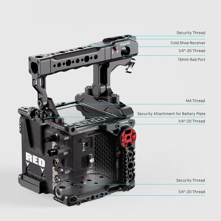 Tilta Kompletter Kamerakäfig kompatibel mit RED KOMODO-X mit Objektivadapter Unterstützung und Schne