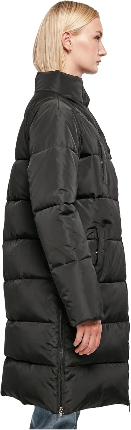 Urban Classics Damen Ladies High Neck Puffer Coat Jacke S Schwarz, S Schwarz