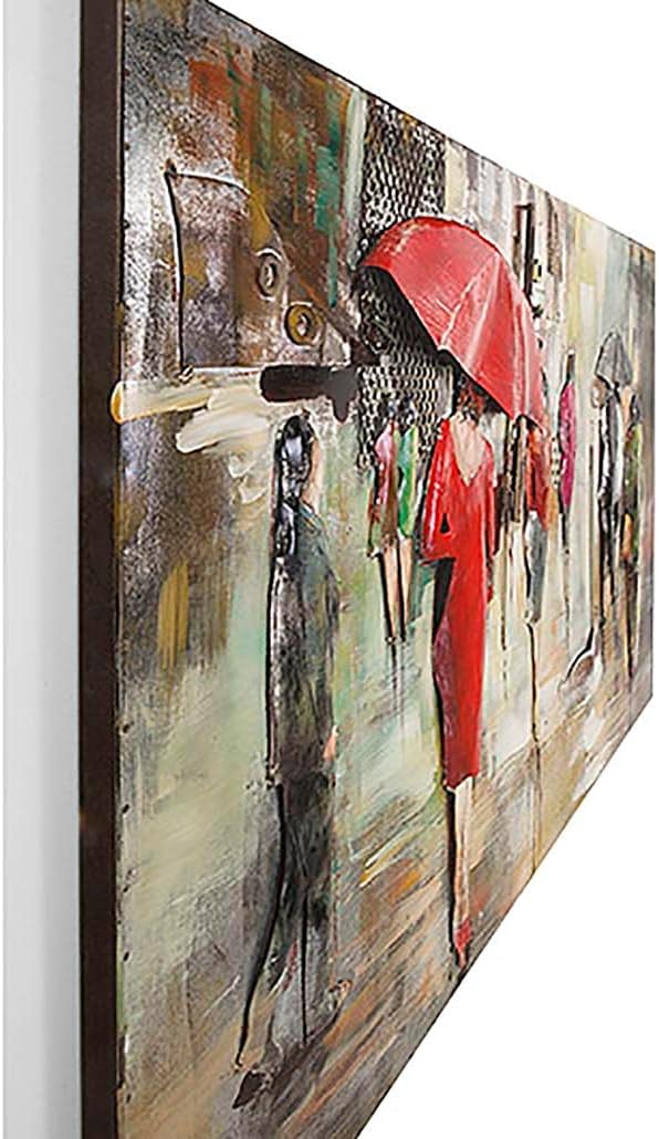 Kobolo Wandbild Wanddeko Metallbild 3D-Bild - Strassenmillieu - 108x72 cm