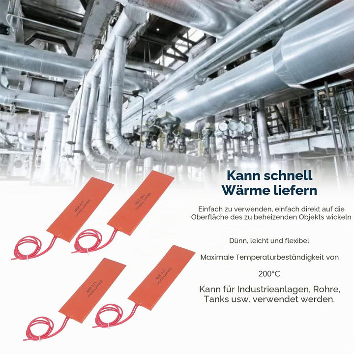 12V 20W Silikon Heizkissen 4 Stück,120-150°C Temperaturbereich Schnelle Erwärmung 50x150mm Flexible