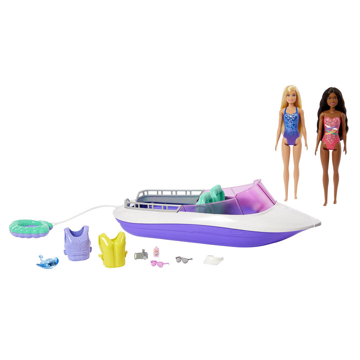 Barbie HHG60 - "Meerjungfrauen Power" Schnell-Boot mit 2 Puppen (blond/brünett) mit diversen Zubehör