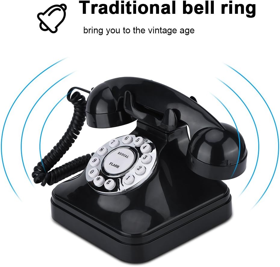 Garsent Vintage Telefon, Kunsttsoff schnurgebundenes Tischtelfon Multifunktions Klassisches Festnetz