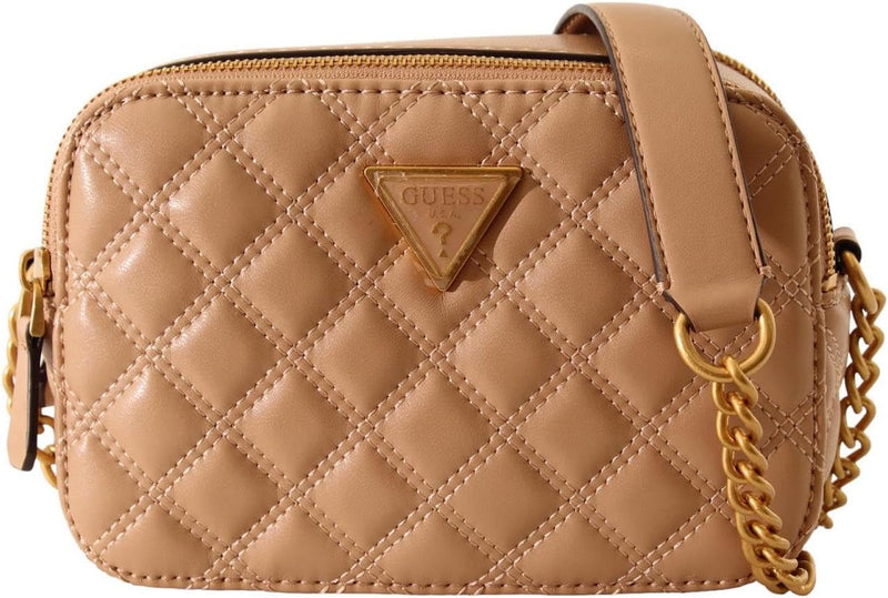 GUESS Damen Giully Camera Bag Umhängetasche, Kamera Beige, Beige