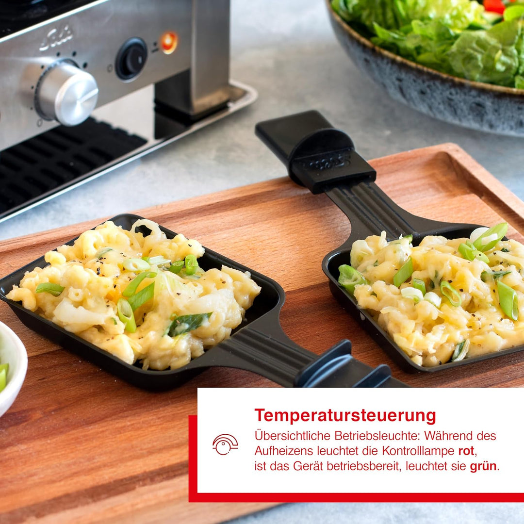 Solis Raclette Tischgrill 4-in-1 mit Grillplatte & Crêpe-Funktion – 1200W Ober- & Unterhitze, Antiha