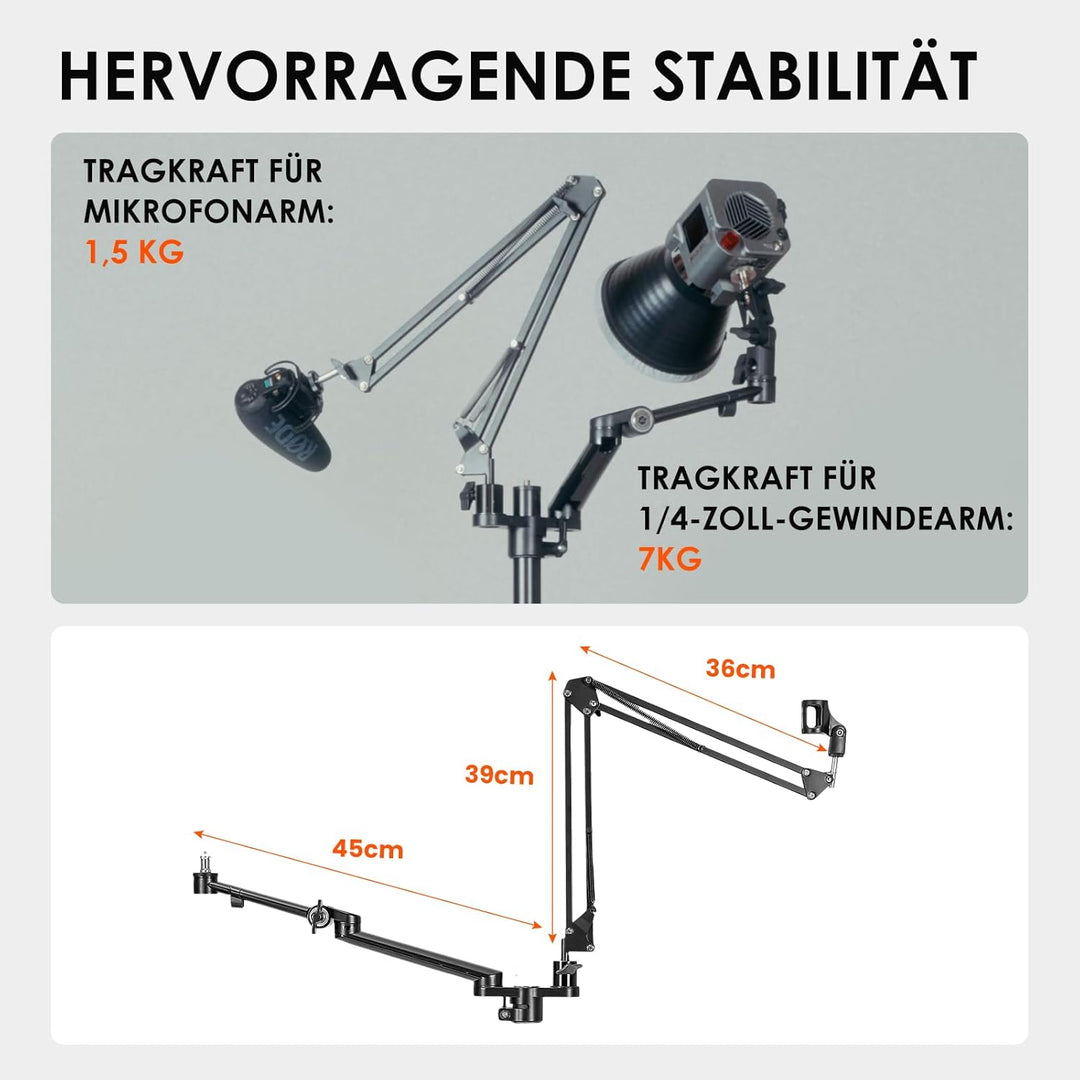 TARION Titanrig Arm Module Y: Kamera Tischstativ Overhead Stativ Tischhalterung Klemmstativ Flexibel