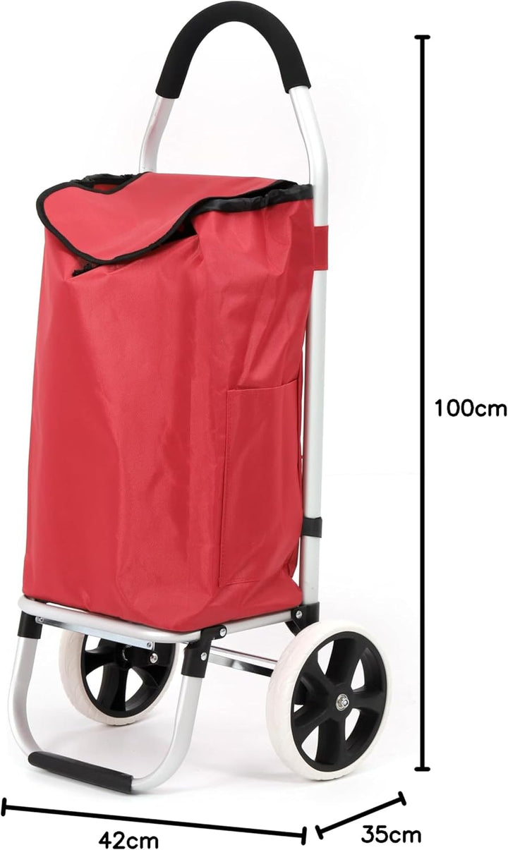 43.5Liter Aluminium Trolley Einkaufstrolley Klappbar, Shopping Trolley, Wasserabweisender Einkaufswa