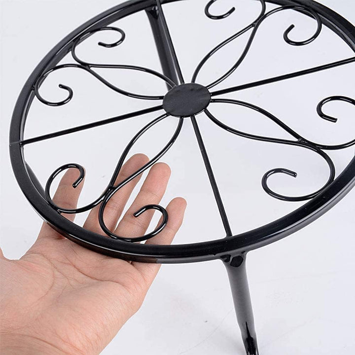 YANJINGHE 2 Pieces Flower Stool Plant Stand, Flower Stands, Retro Design, Round, Wrought Iron, Flowe