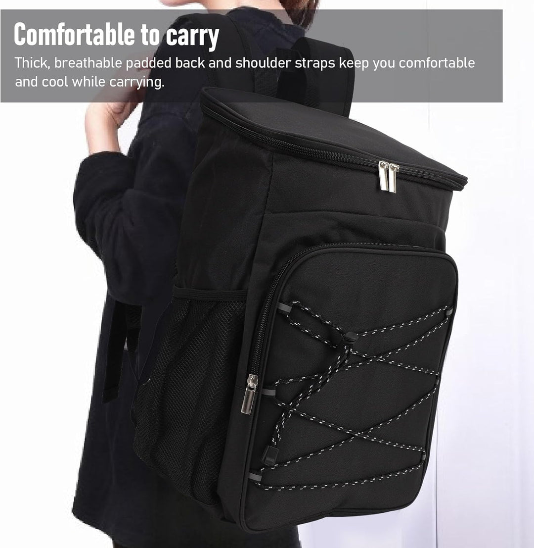 Kühlrucksack, Kühl Rucksack Gross Kühltasche Picknicktasche Rucksack mit Seitentaschen Wasserdicht A