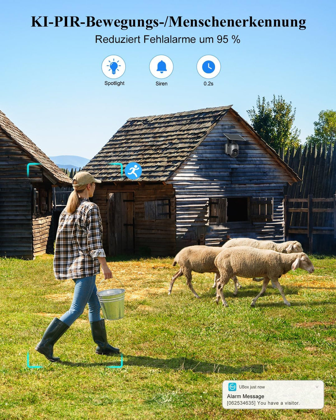 Xega 4G LTE 【12X Hybrid-Zoom】 Überwachungskamera Aussen mit SIM Karte,2K PTZ 【Dual-Lens】 Ohne WLAN S
