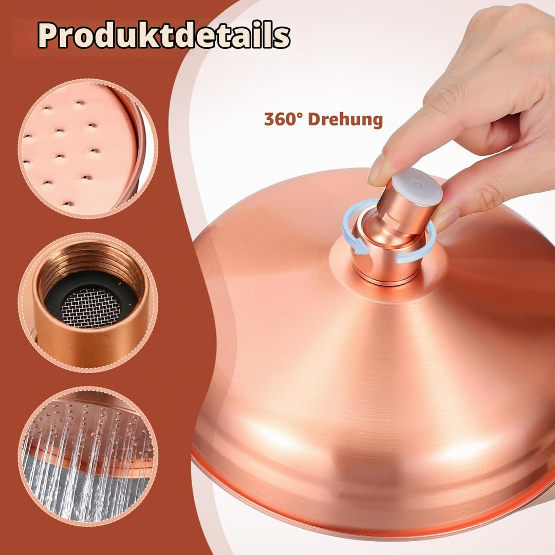 DOITOOL Kupfer Wasserkopf mit hohem Druck Regendusche Vintage Retro Dusche Sprinkler Ersatzdüse für