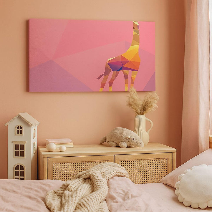 Panorama Bilder auf Leinwand 100x40cm Leinwandbild Giraffe modern Grafik Gross Wanddeko Bild Schlafz