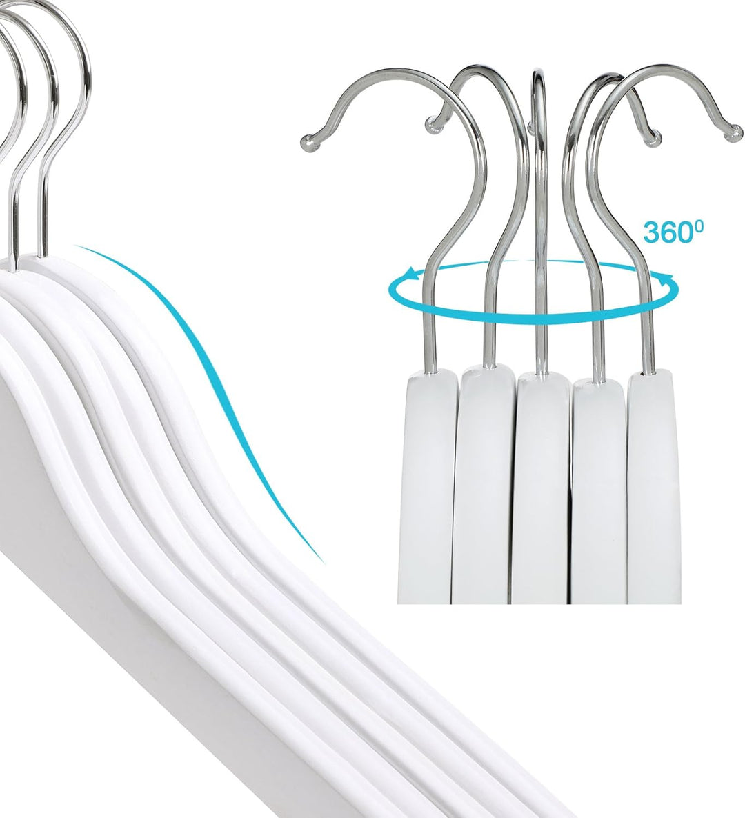 SONGMICS Kinderkleiderbügel, 40er Set Kleiderbügel Kinder, 35 cm Lange Bügel aus Holz, Massivholz, m