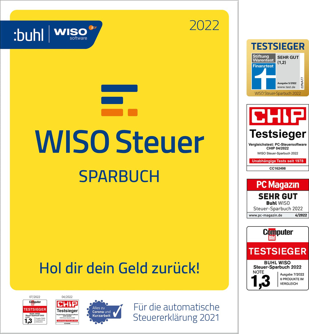 WISO Steuer-Sparbuch 2022 (für Steuerjahr 2021 | PC | Digitaler Download Aktivierungscode per E-Mail