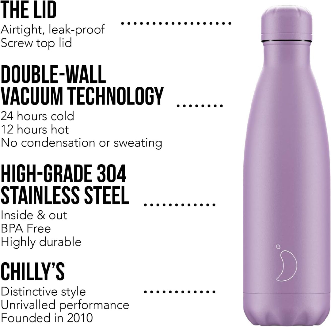 Chilly's Original Trinkflasche - Isolierflasche aus Edelstahl, Wiederverwendbare Thermoflasche für h